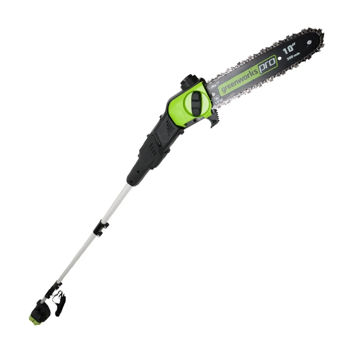 Greenworks 10 in 80 V Battery Pole Saws Automatic Chain Oiler, Chain Catcher, Replaceable Cutting Blade, Tool-less Chain Tensioning 2916