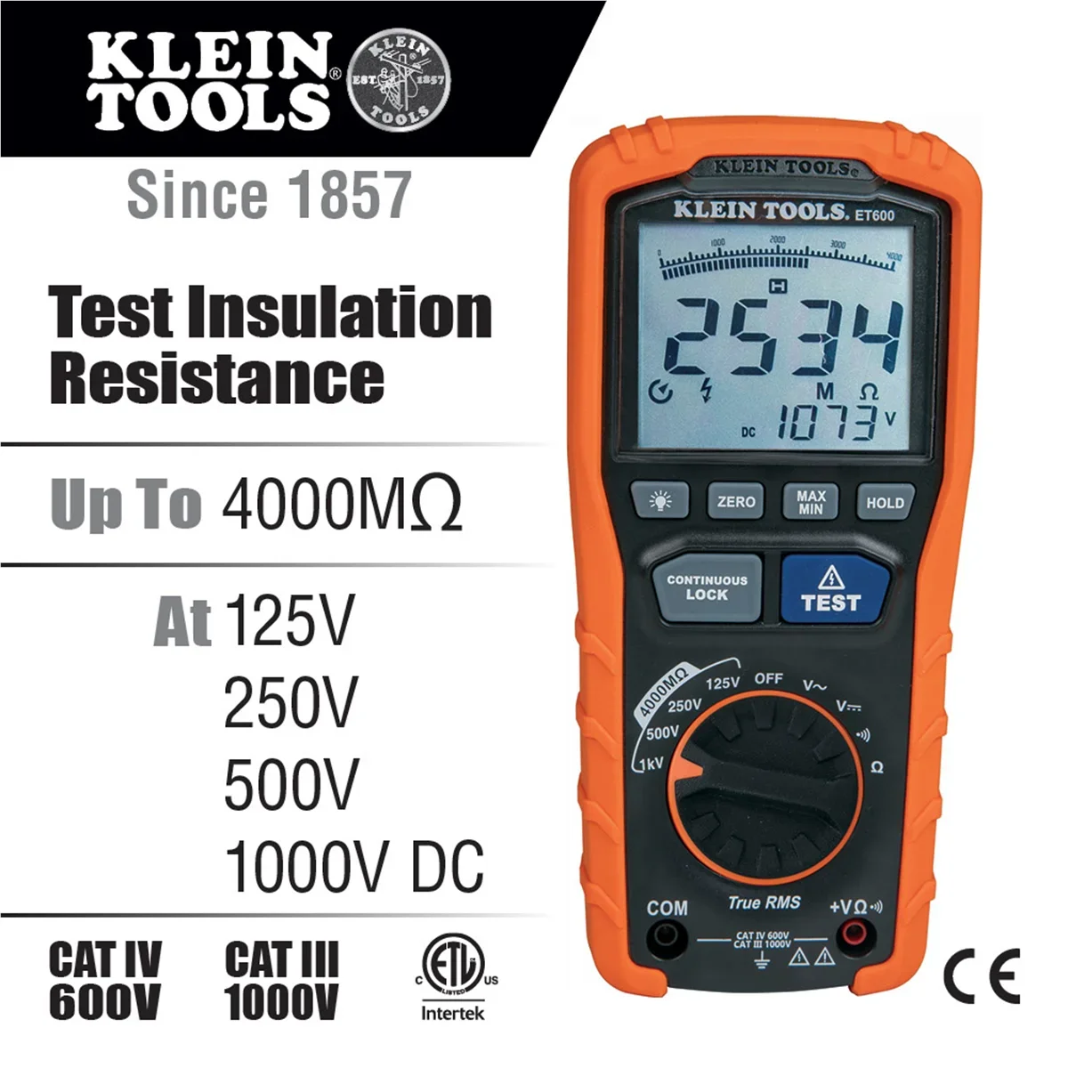 Klein Tools Insulation Resistance Tester 3010