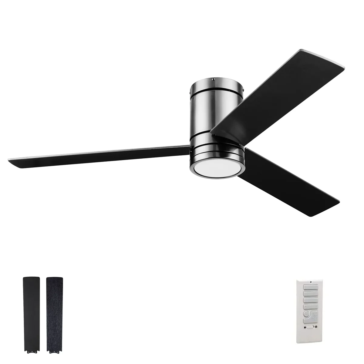 Everdaily Essentials 52" Espy Gun Metal Remote Control Ceiling Fan, 3 Blades 8088