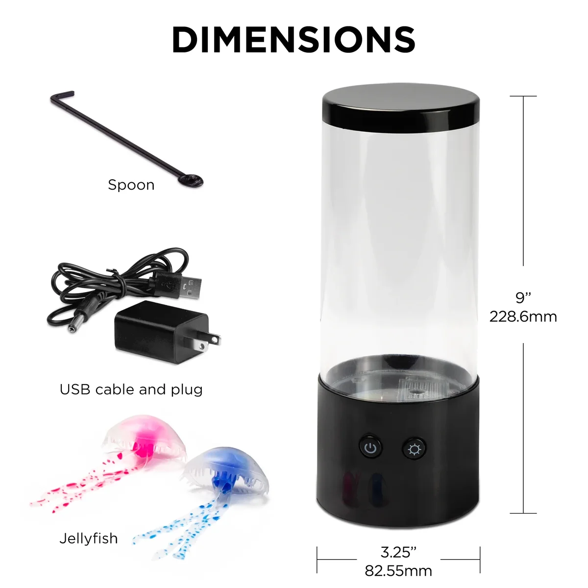 Everdaily Essentials Jellyfish Night Light Lamp Motion & Multicolor Leds - Easy Mode Switching, USB Powered - 9" 5366
