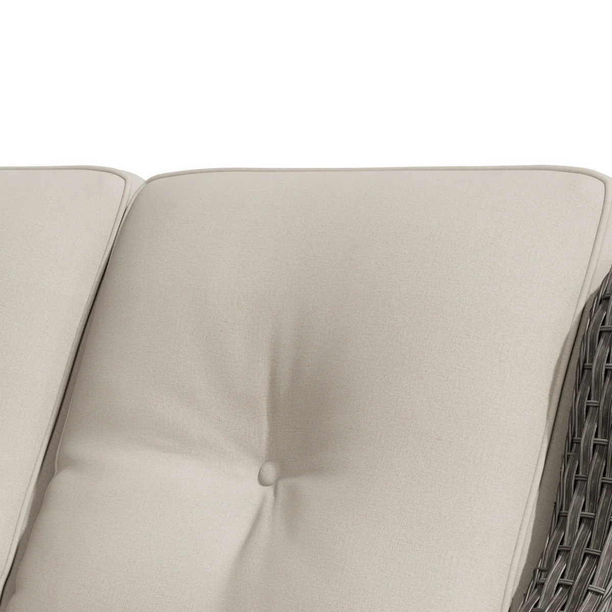 Meetleisure 1 piece 72.83'' Wide 3-Seat Outdoor Wicker Patio Sofa with Cushions,Beige 0727