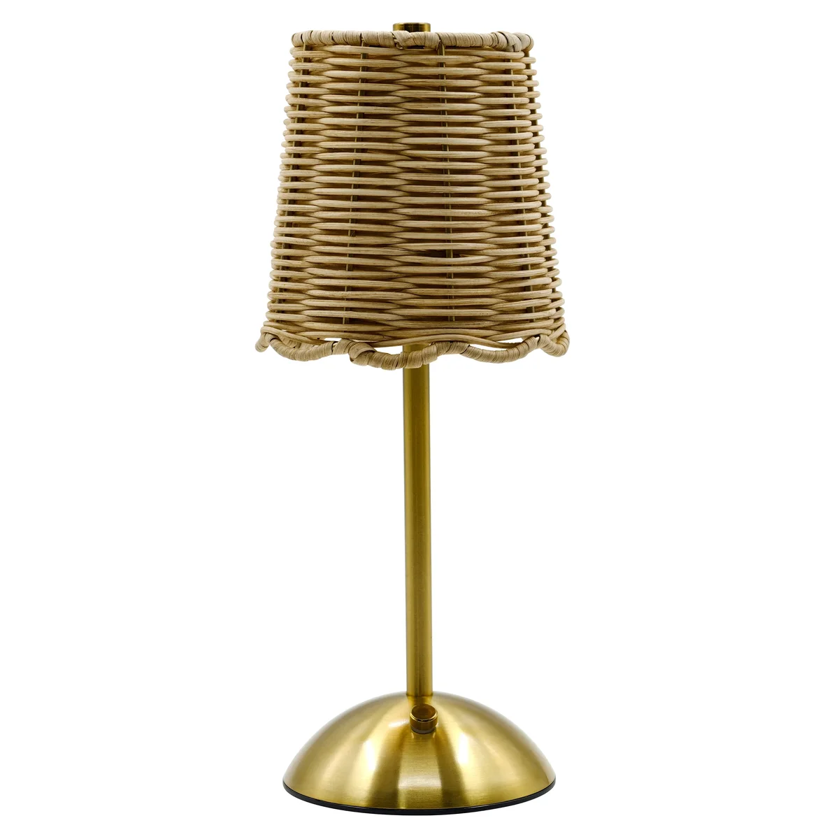 Sterling & Noble Home Decor Collection Sterling & Noble Home Cordless Indoor Rattan and Gold Colored Table Lamp with Touch Switch/Dimmer 8047