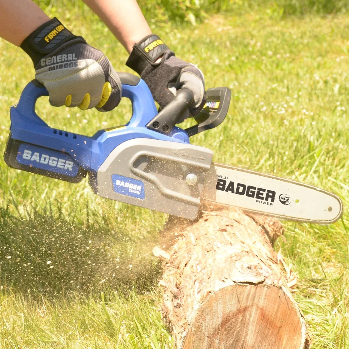 WILD BADGER POWER Electric Cutting Chainsaw Cordless 20V 12" Brushless, 4.0 Ah Battery and Charger 5137