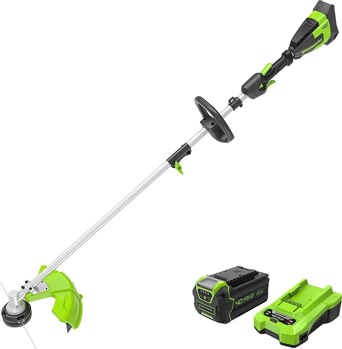 Greenworks 40V 16-Inch Brushless (Attachment Capable) Cordless String Trimmer (Gen 2), 4.0Ah Battery and Charger Included 1421