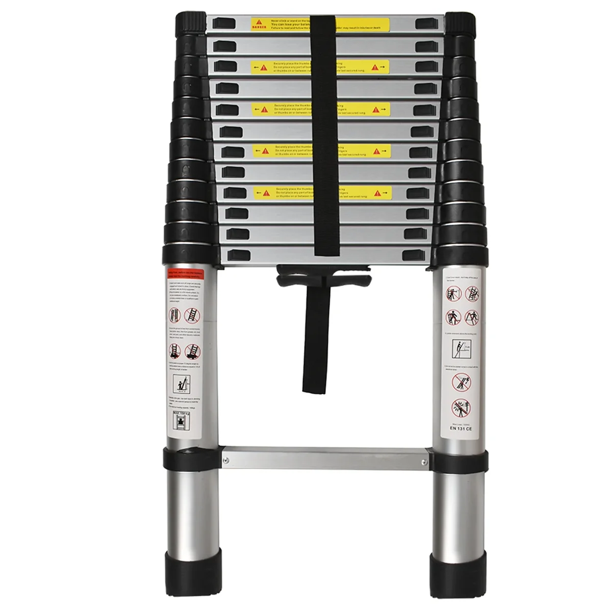 Everdaily Essentials Aluminum Telescopic Extension Ladder Collapsible Ladder, One-Button Retraction Extension Ladder,Multi-Use, 330 lbs Capacity,10.5FT / 3.2M 9895