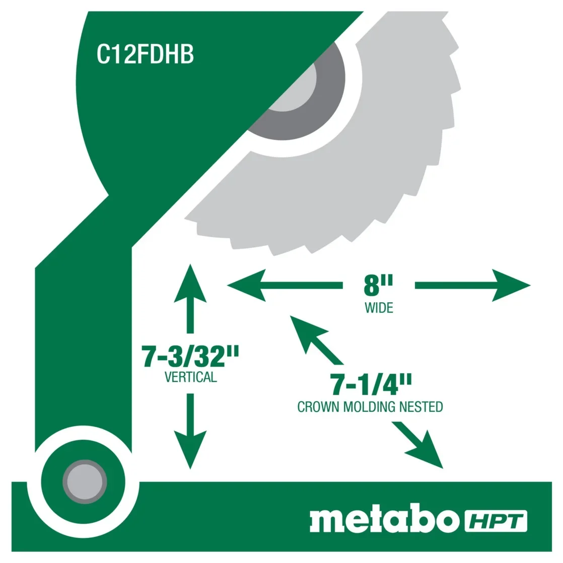 Metabo HPT 12-In Dual Bevel Compound Miter Saw, C12FDHB 6451