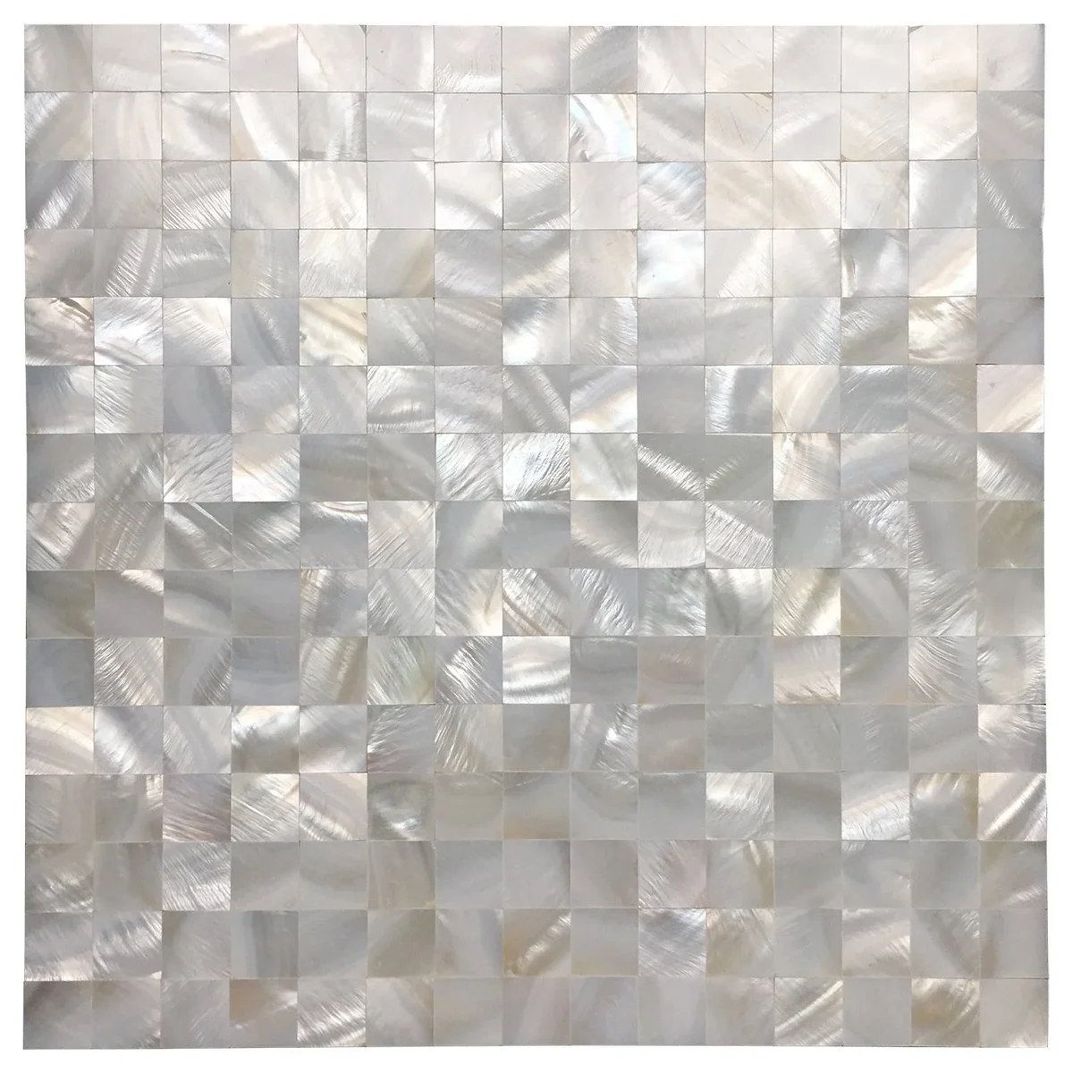 Art3d Square White Seamless 12 in. x 12 in. Peel and Stick Mother of Pearl Tile (6-Pack) 6969
