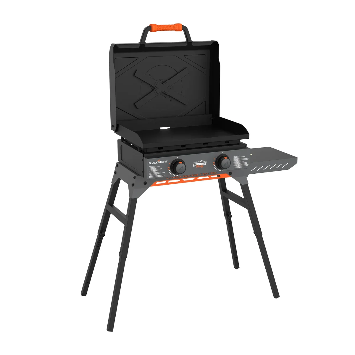 Blackstone Adventure Ready Outdoor Griddle, 2-Burner 22" Propane Flat Top Grill with Hood and Stand, Gray 4627