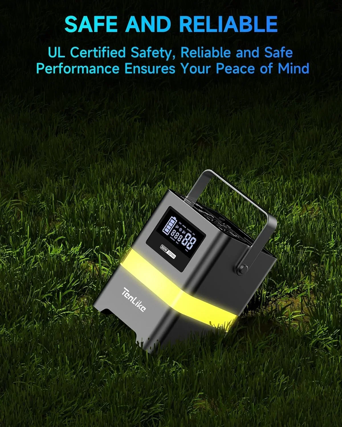 UDH Portable Power Station, 300W 257Wh with Color LED Light, PD 100W Two-Way Fast Charge, AC Outlet Pure Sine Wave, DC, USB-A/USB-C, 120V Portable Po 9011