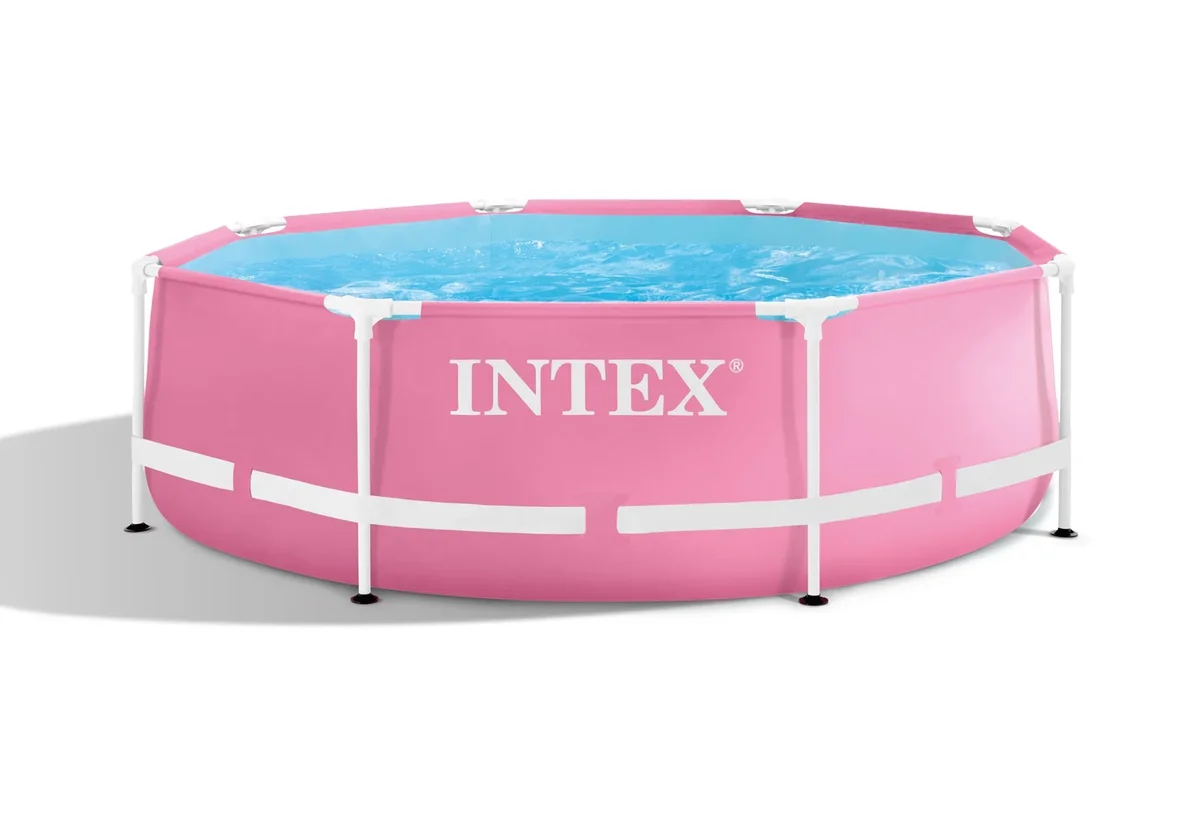 Intex PINK Metal Frame 8FT X 30IN Above Ground Pool Set with Pump 0468