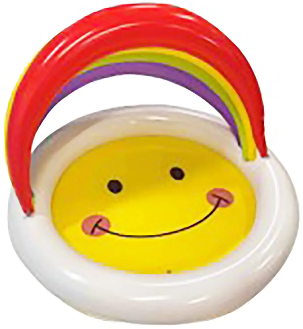 Bluescape 48” x 31” Inflatable Smiley Kiddie Pool with Rainbow Sunshade, ages 2 & up 2086
