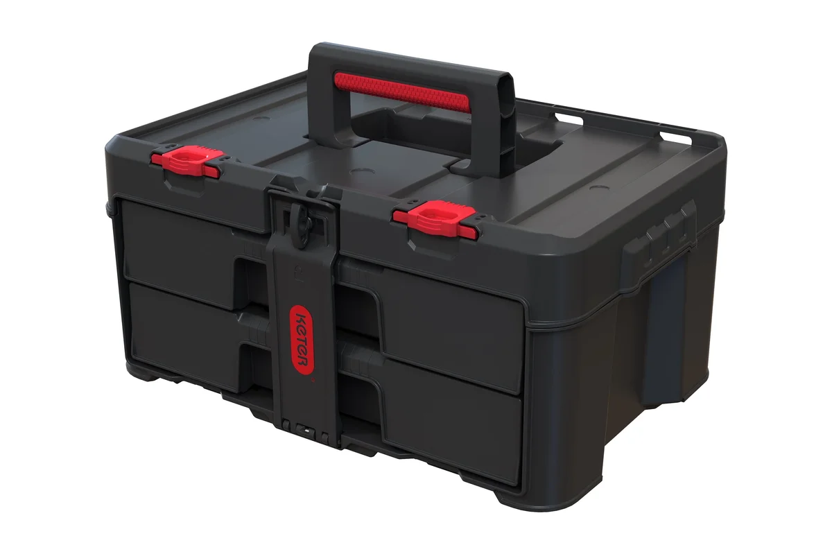 Keter Stack-n-Roll Two Drawer Tool Box for Small Parts and Power Tool Accessories 4966