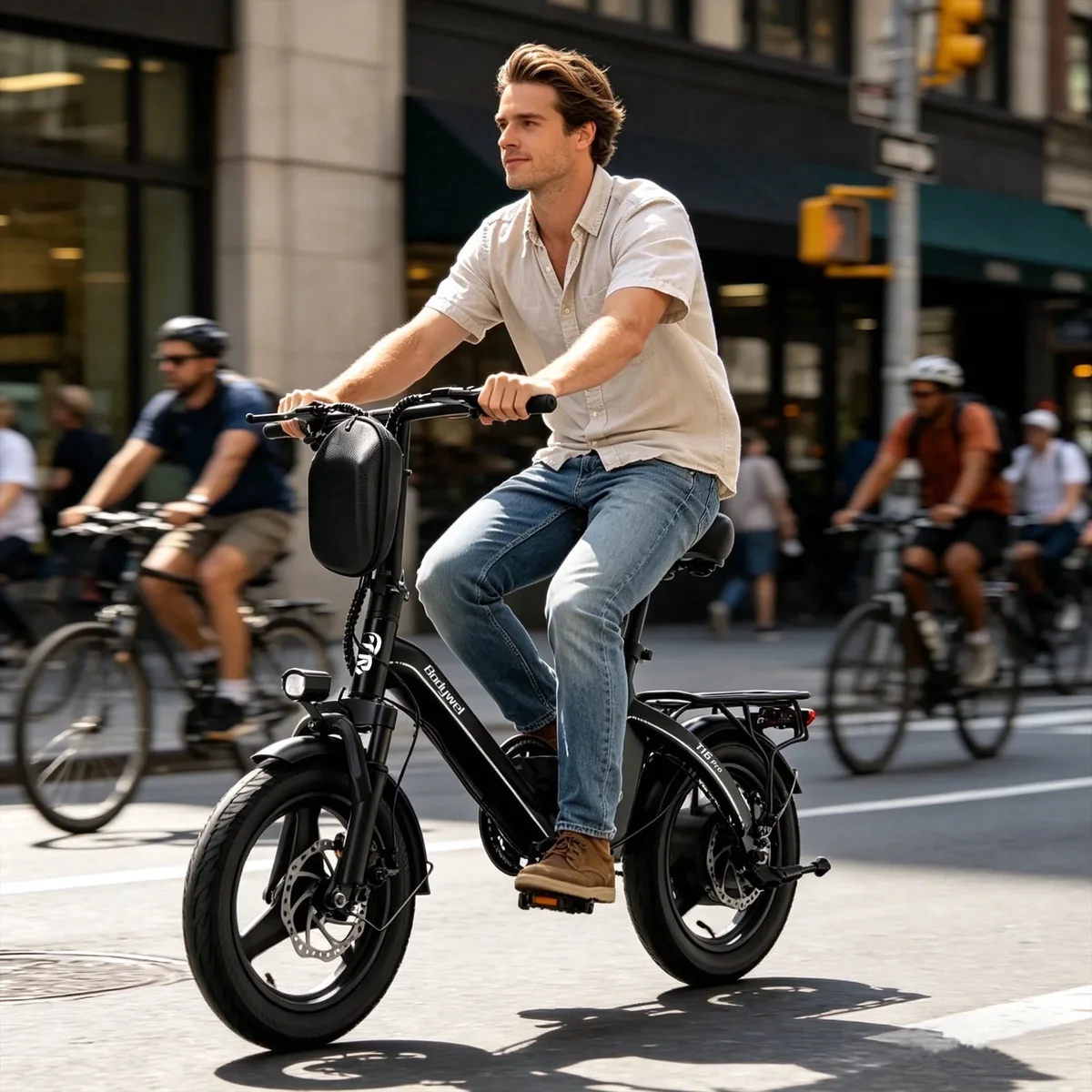Bodywel Electric Bike for Adults, Electric Bicycle with 500W Motor, 14" Folding Ebike, 36V 10Ah Battery, 20 Miles Mini E Bikes for Commute, UL284 6474