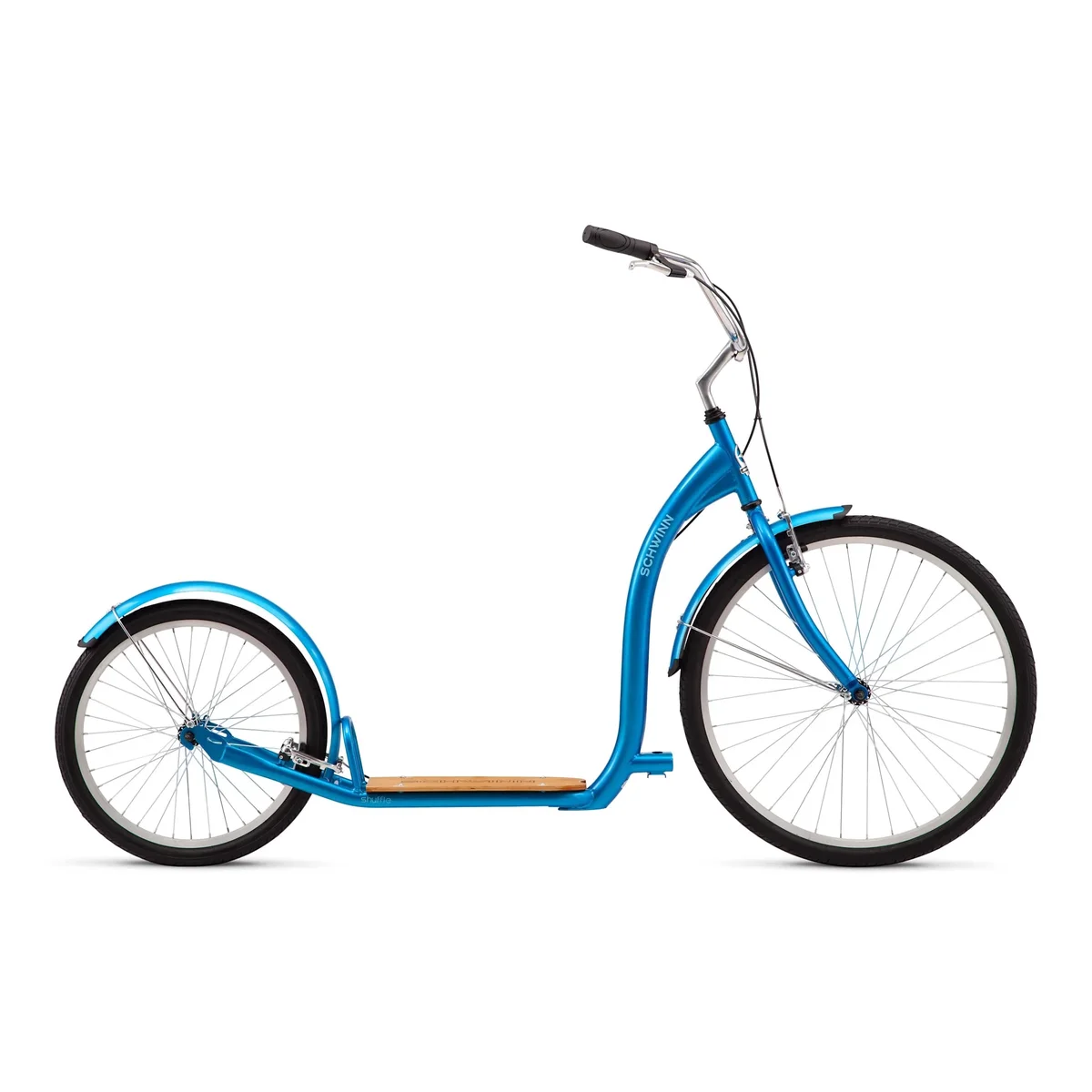 Schwinn Shuffle Adult Kick Scooter, 26-Inch Front Wheel and 20-Inch Rear Wheel, Blue 5597