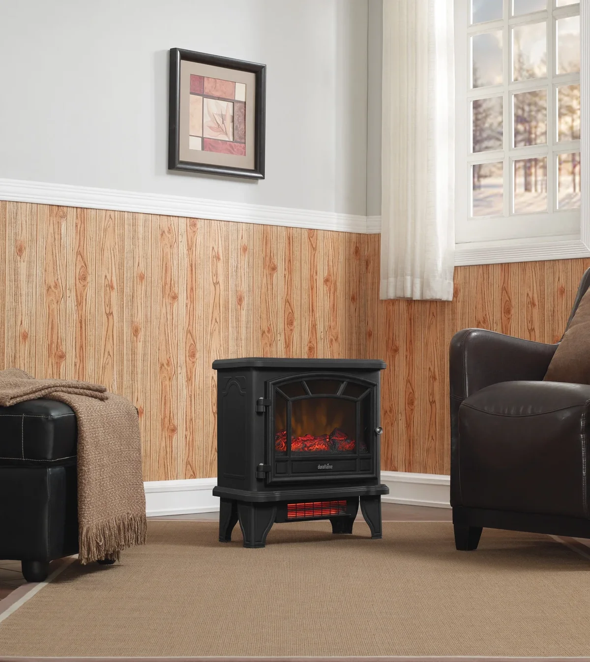 Everdaily Essentials ® Infrared Quartz Electric Fireplace Stove Heater, Black Ref. 0066