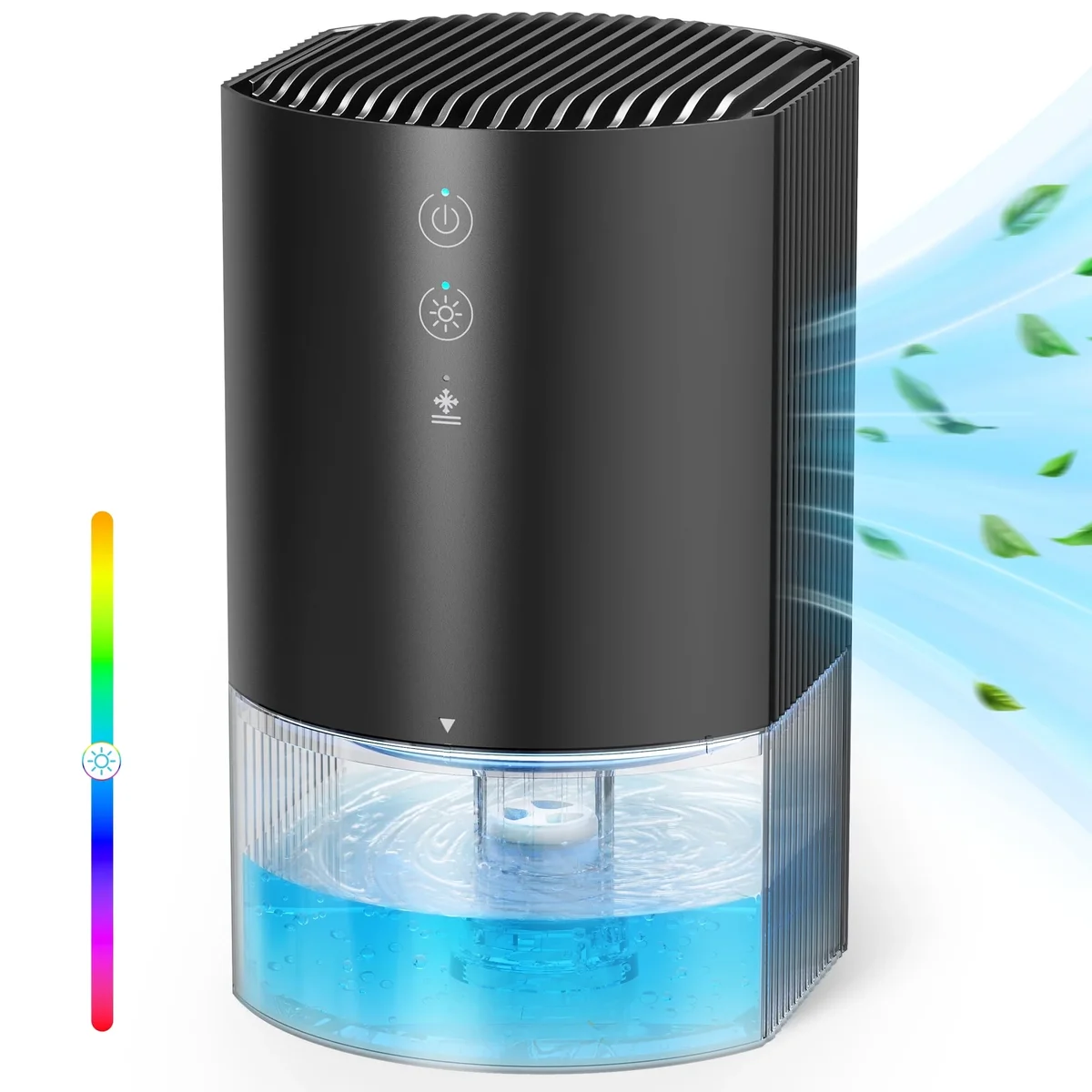 Breezome Small Dehumidifiers for Home, 33oz Dehumidifier for Bedroom with 7 Colors LED Light,Auto Shutoff, Auto Defrost, Ultra-Quiet Energy Savin 8647