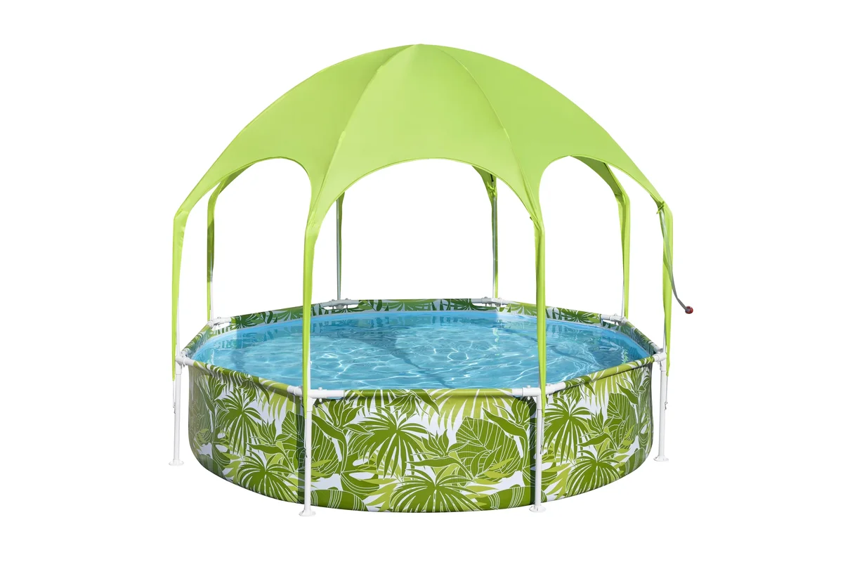 H2OGO! H2OGO 8 ft. x 20 in. Round Above Ground Pool Set With Pool Shade 2258
