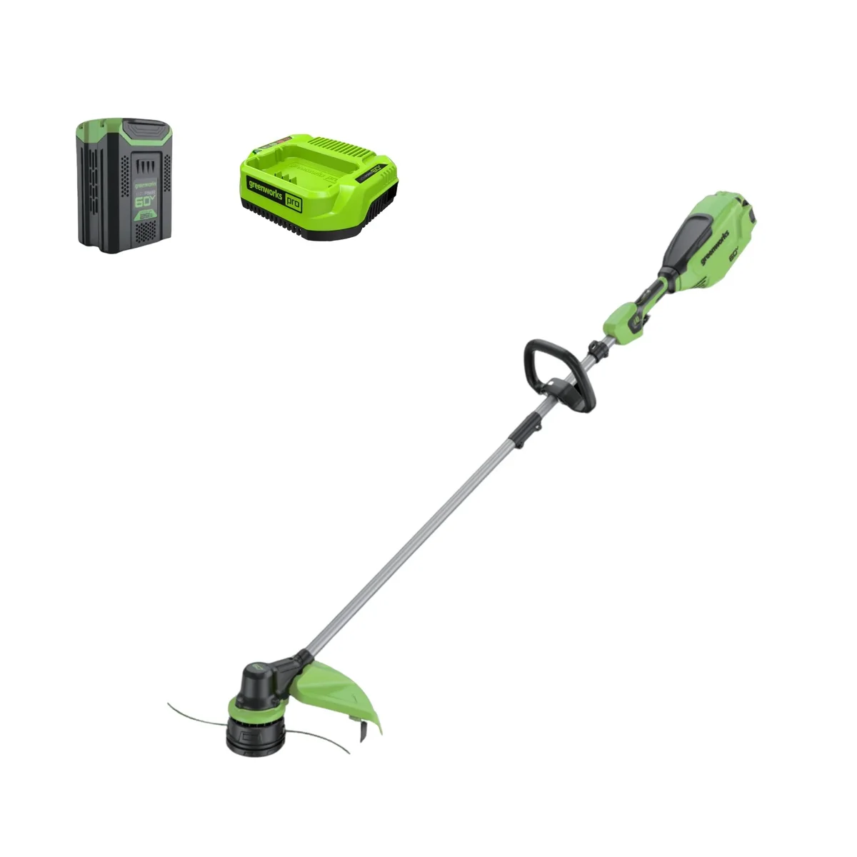 Greenworks 60V 16” Front Mount String Trimmer + 2.5Ah Battery & 3A Charger 2134302 7771