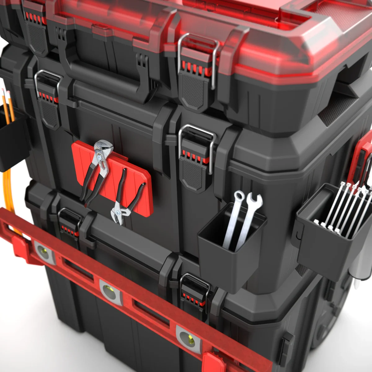 Hyper Tough Hyper Stack Heavy Duty 3 Piece Modular Rolling Toolbox System, Black 9563