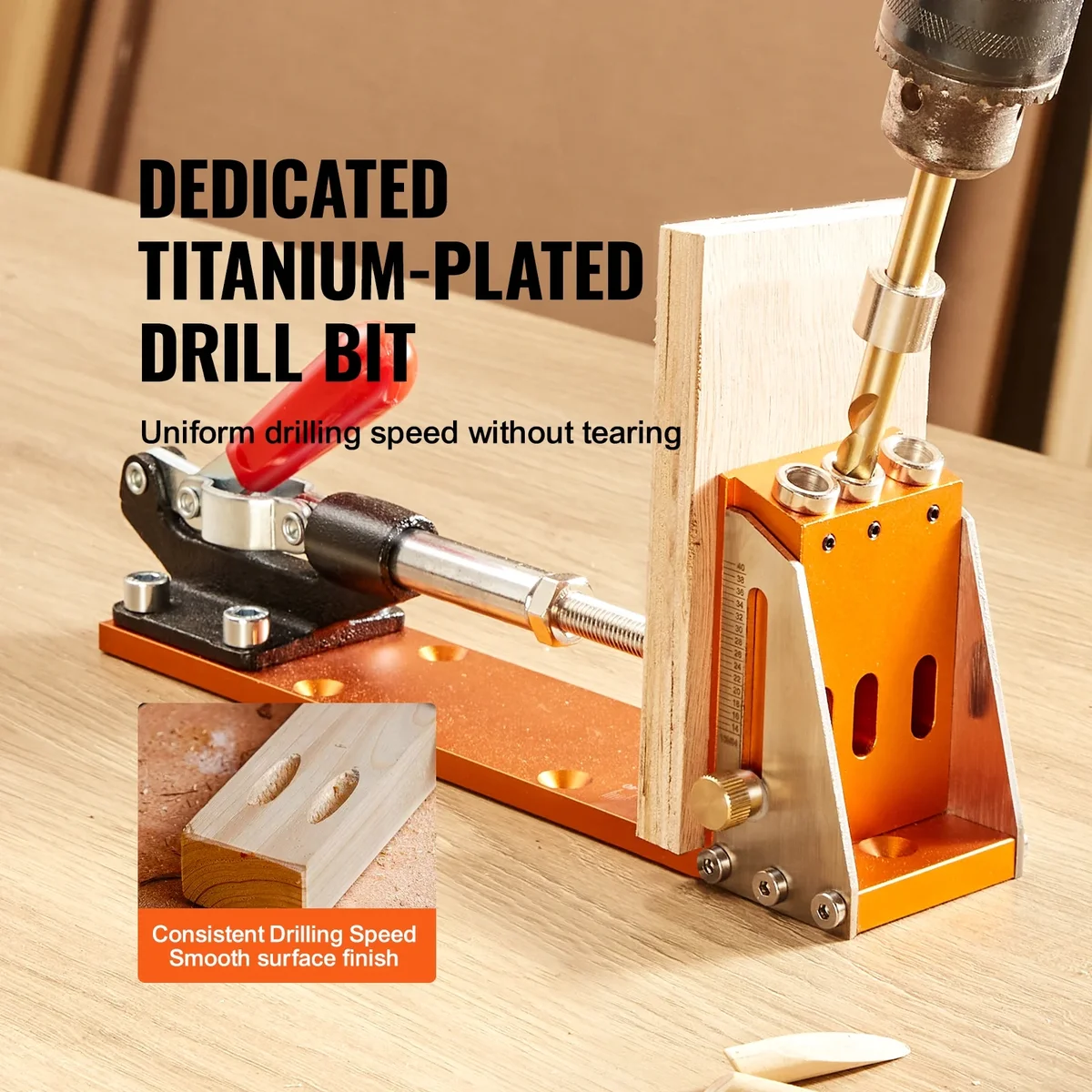 KFFKFF Pocket Hole Jig Drill with Step Drills Wrenches and Square Drive Bits, 4 lbs, 30 Pieces 3847