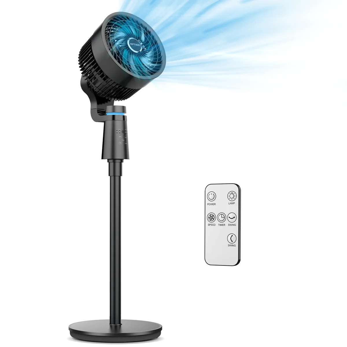 NFTIGB Pedestal Fans with Remote,75°+75° Oscillating Air Circulator Fan, 3 Speeds 3 Modes, 2025 New 5151