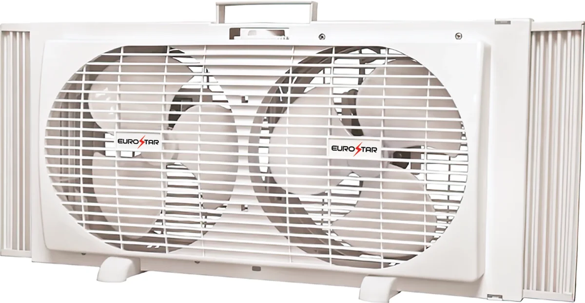 EUROSTAR FWF9100 Portable Twin Window Fan, White 9957