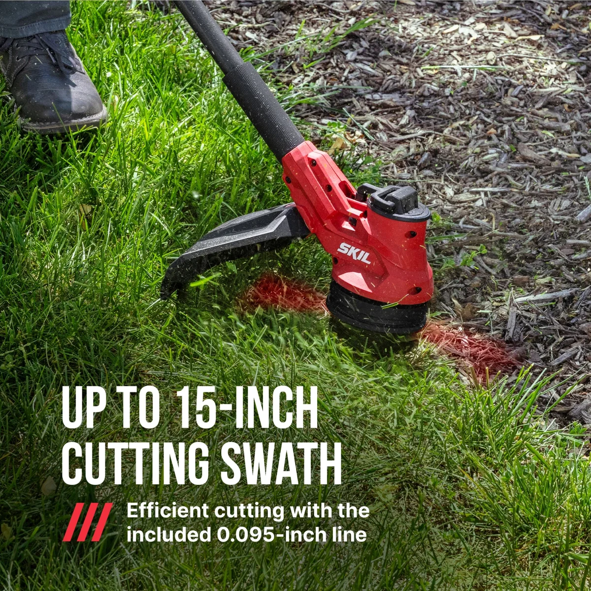 SKIL PWR CORE 40V Brushless 15-Inch String Trimmer Kit with 2.0Ah Battery and 60W Charger, LT4832C-10 0836