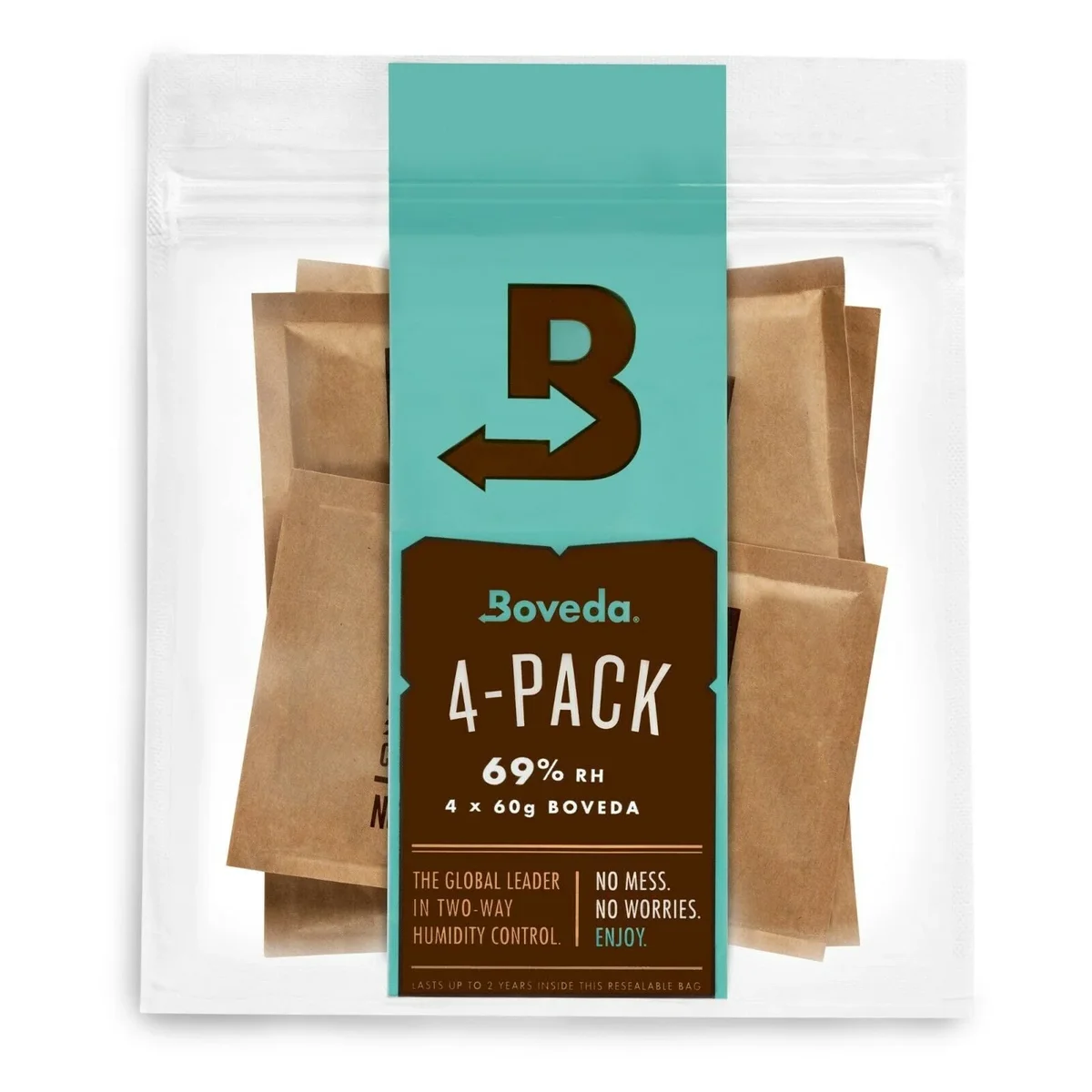 Boveda 69% Two-Way Humidity Control Packs For Plastic, Wood Containers, & Zip Lock Bags – Size 60 – 4 Pack – Moisture Absorbers – Humidif 7144