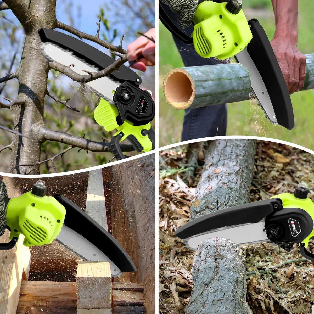 YAHHU 6 inch Mini Chainsaw Set with Oiler System & 21V Battery, Cordless Electric Chainsaw,New 6800