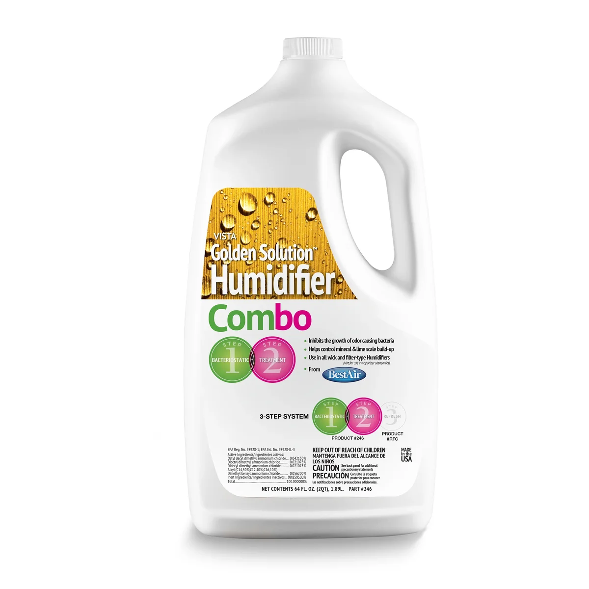 BestAir ® 246 Golden Solutions Humidifier Bacteriostatic & Water Treatment Combo, 64 fl oz 6643