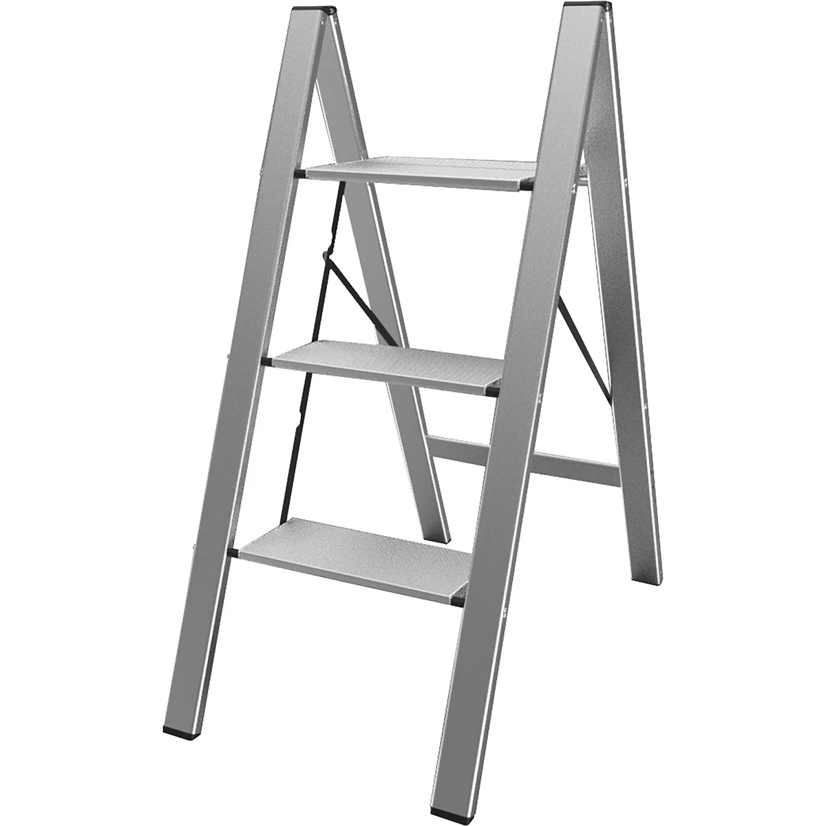 AmeriHome Ultra Slim Aluminum Three Step Folding Utility Step Ladder 9112
