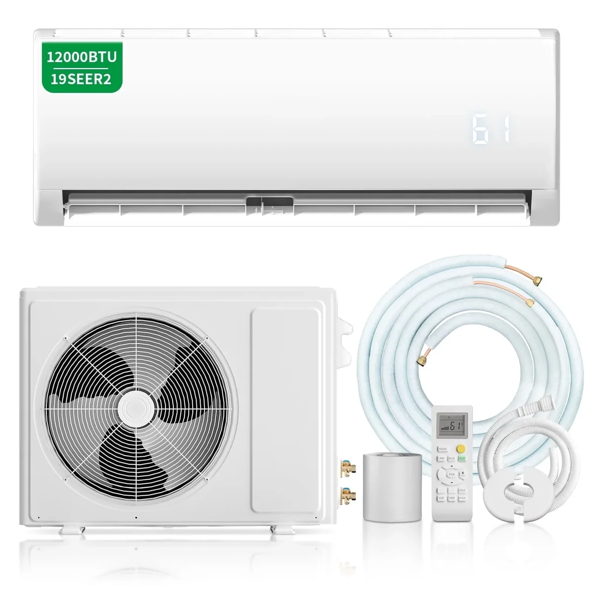 TMWINGS 12000BTU Mini Split Air Conditioner with Heat Pump,19 SEER2 115V Split ac unit with Remote AC Cool Up to 1000 Sq. Ft,Variable Frequency Cooling a 8760