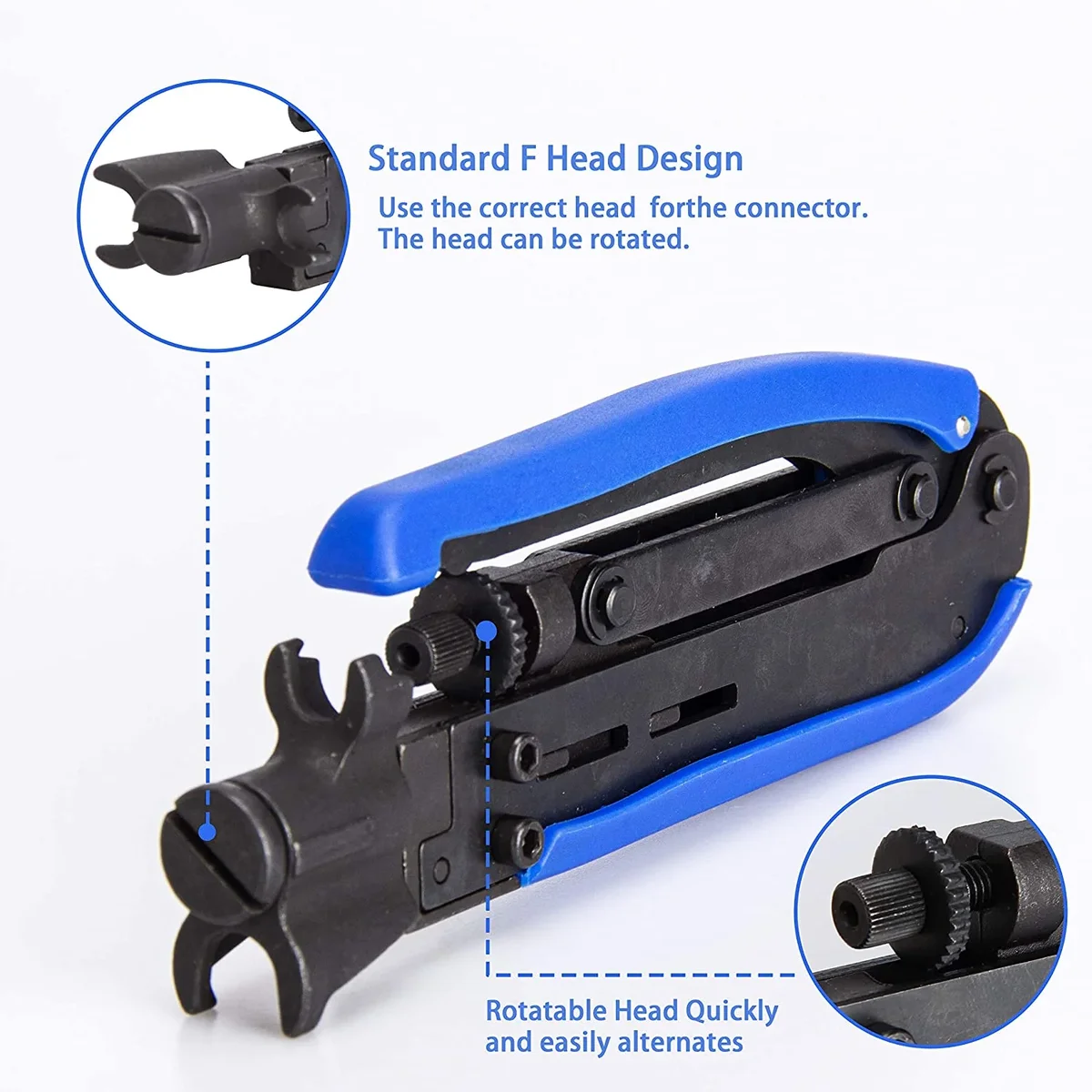 Everdaily Essentials Coax Cable Crimper Kit, Adjustable Hand Tool Crimper & Stripper 4171