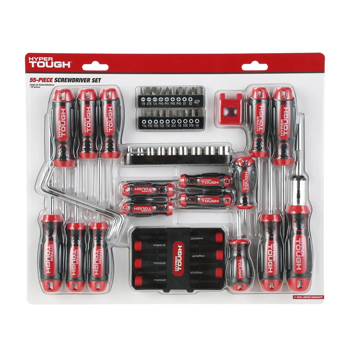 Hyper Tough 55 Piece Screwdriver Set 5114