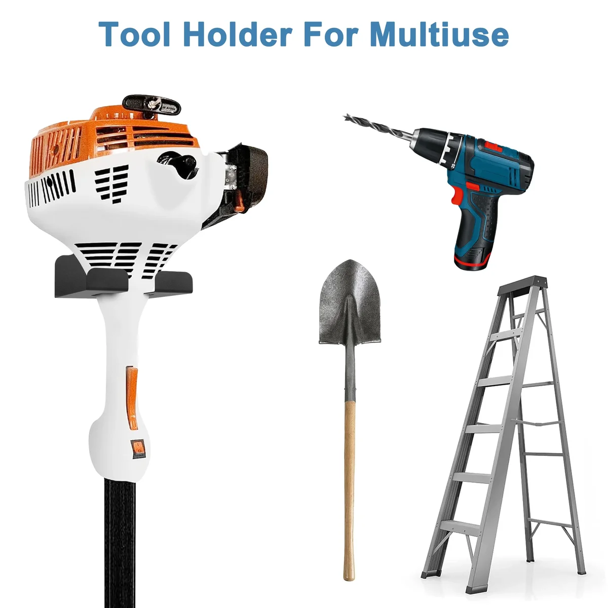 TSV Garage Organizer Trimmer Rack, TSV Weedeater Hanger Wall Mounted, Garden Power Tool Hanger for Grass Hedge Garage Trimmer 8400