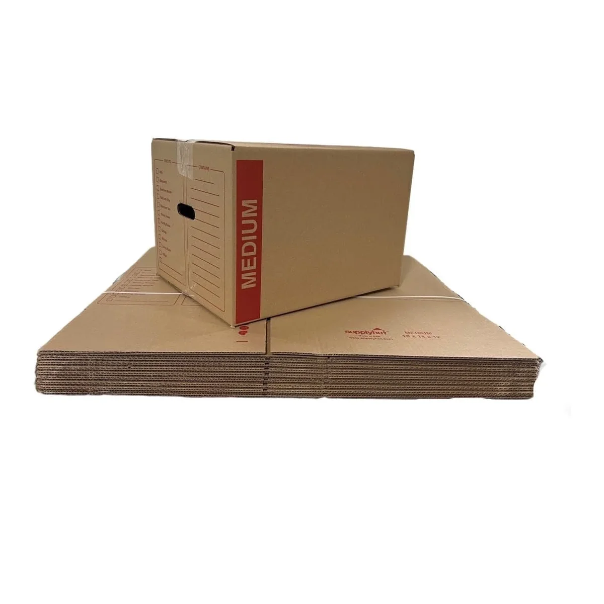 supplyhut 10 - Pack Medium Cardboard Moving Boxes 18x14x12 32 ECT With Handles 4703