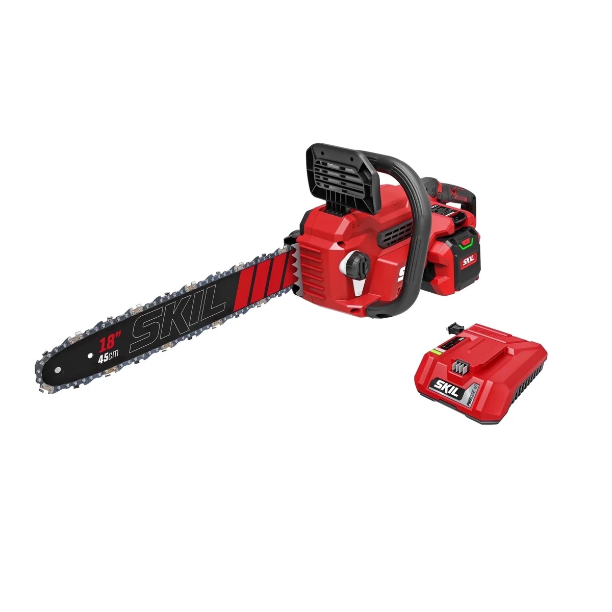 SKIL PWR CORE 40V 18-Inch Brushless Cordless Chainsaw, Battery Powered with Auto-Lubricating Chain, Electric Chainsaw with Tool-Less Chain Tensio 2623