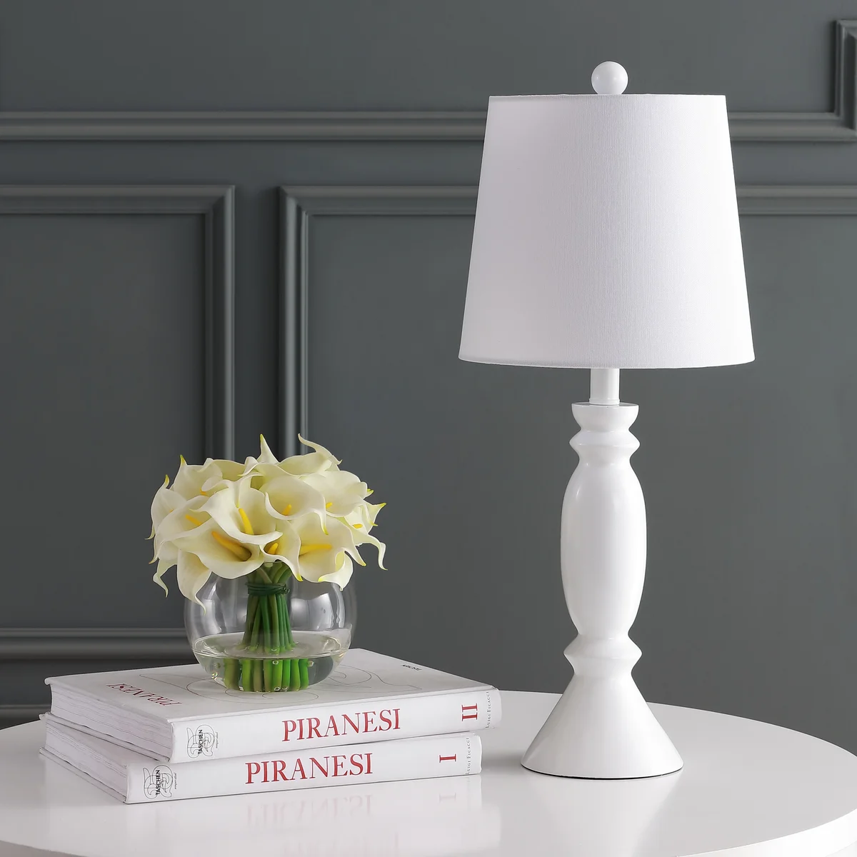 SAFAVIEH Kian Solid Glam 24 in. H Table Lamp, White 4681