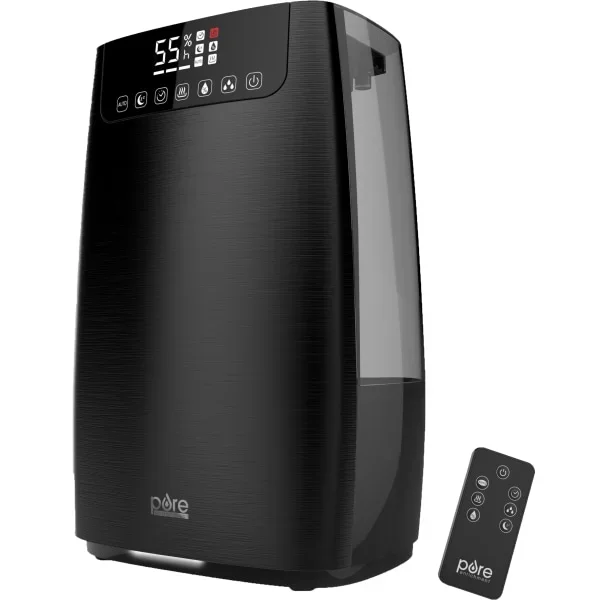 Pure Enrichment HumeXL Pro Warm and Cool Mist Humidifier - 5-Liter Water Tank, Humidity Sensor, Two 360-Degree Rotating Mist Nozzles, & Remote Co 7220
