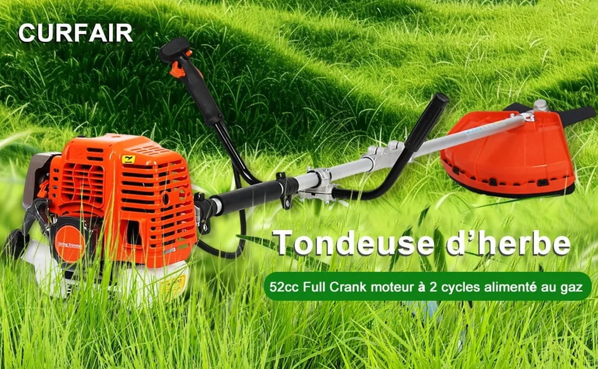 WETS 52cc Weed Eater Gas Powered, 2 in 1 Gas String Trimmer, Weed Wacker, Heavy Duty Weed Wacker, Upgraded 2200w/8500rpm Engine Brush Cutter, 3 Days D 3873