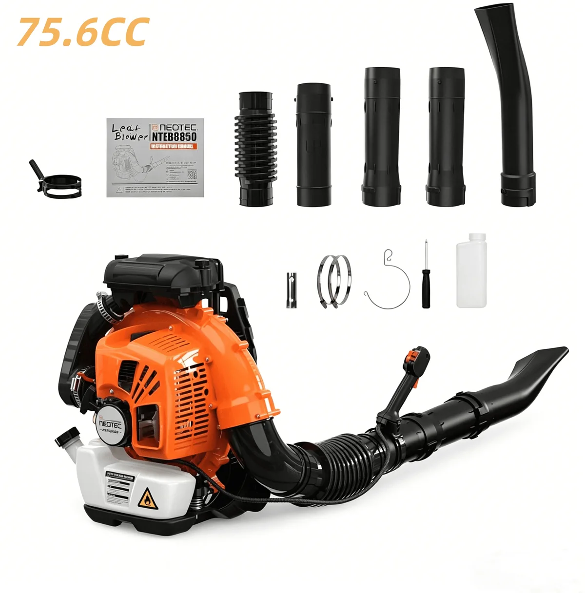 Unbranded 75.6CC Gas Leaf Blower Backpack 847CFM 2-Cycle Ergonomic Harness System -236 MPH Low Vibration -Cruise Control Powerful Gas Blowers for Lawn Yard 4801