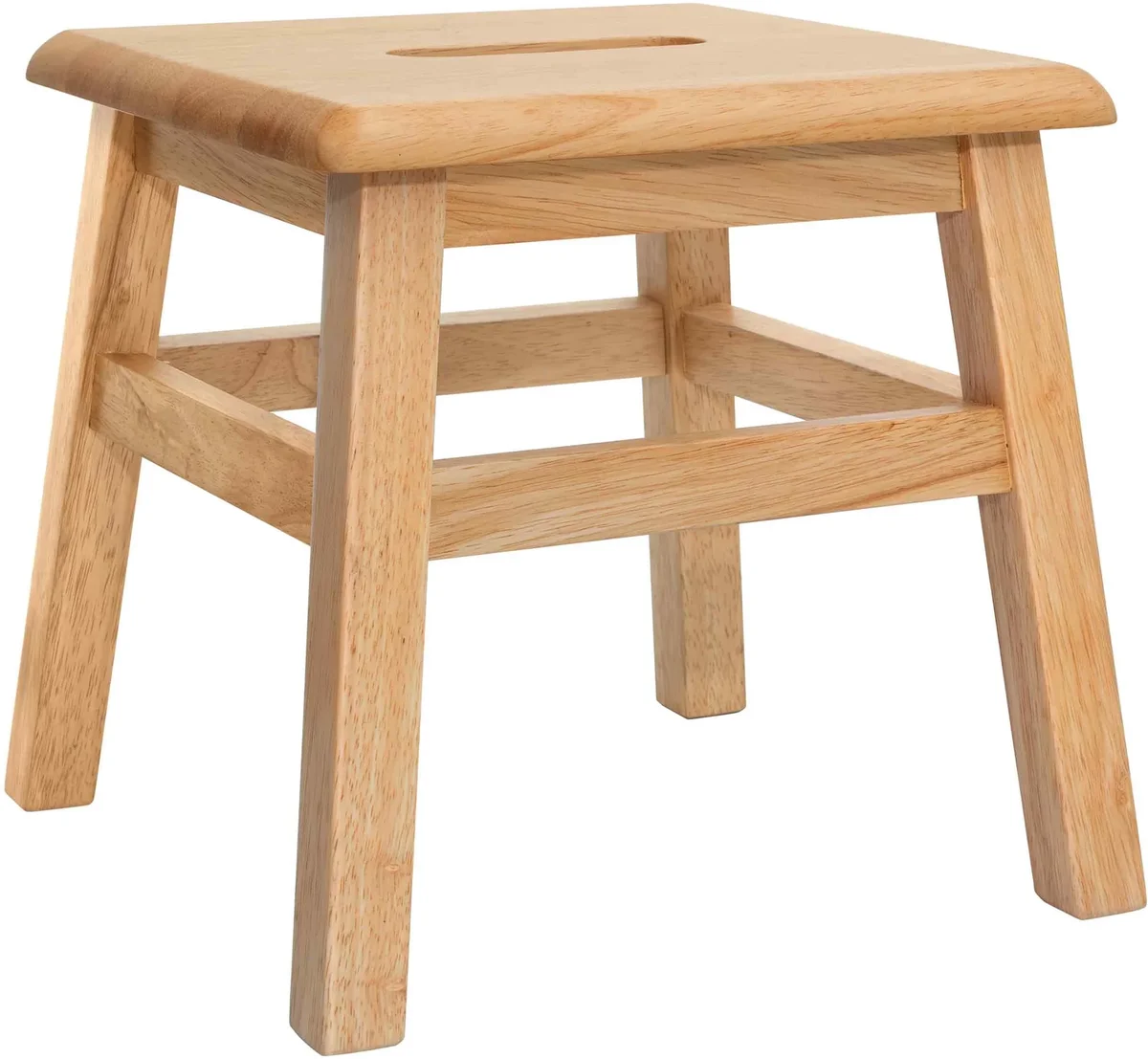 eHemco Solid Hardwood Wooden Step Stool for Adults and Kids, 12.25 Inches Height, Natural 1741