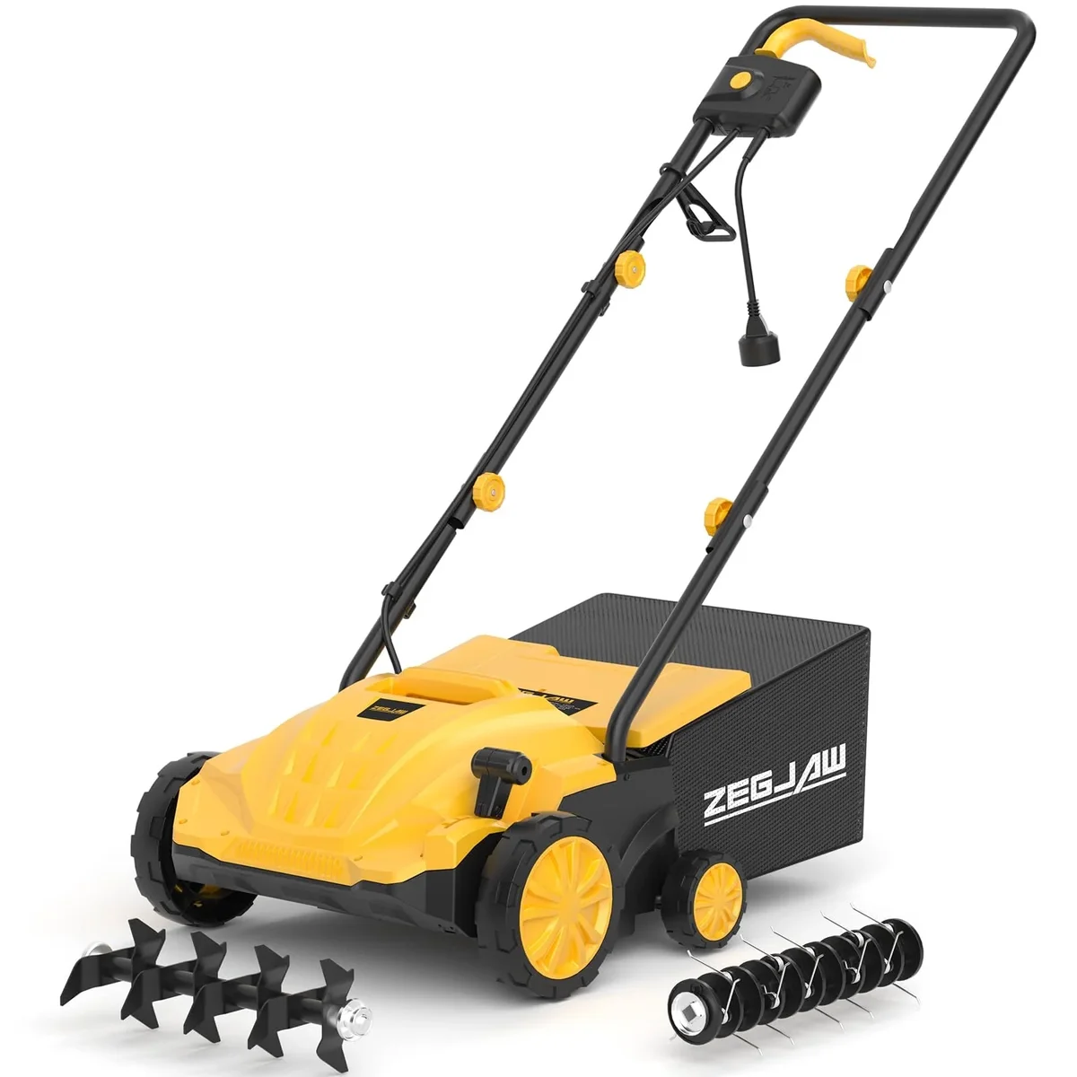 ZEGJAW (Open Box) ZEGJAW Electric Dethatcher and Scarifier, 13 in, 12 Amps, 2-in-1 Walk-Behind Thatch Remover with 4-Position Depth Adjustment 3843