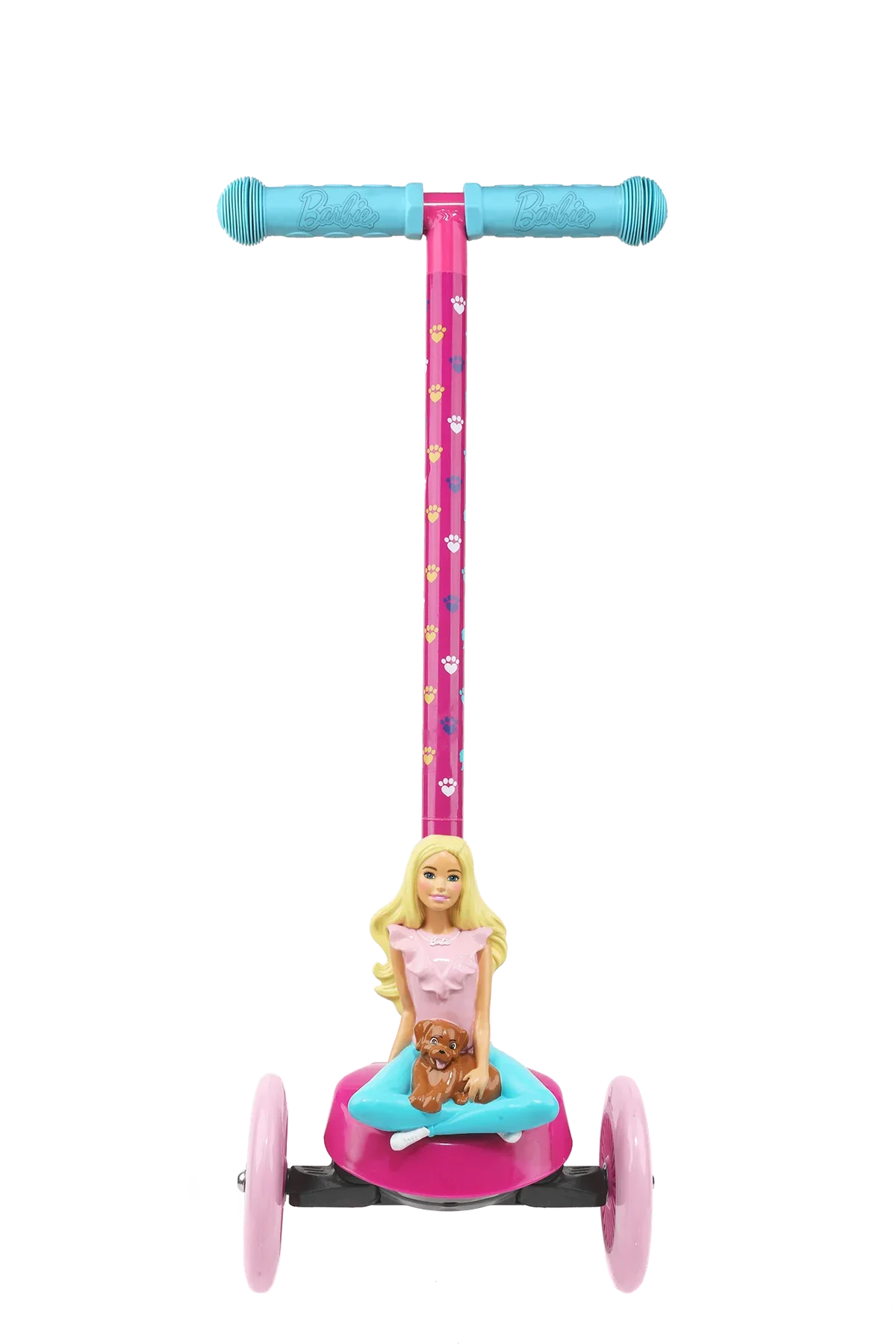Barbie 3D Scooter with 3 Wheels Tilt and Turn- Pink, For Girls Ages 3+, Max Weight 75lbs, Foot-Activated Brakes 5693
