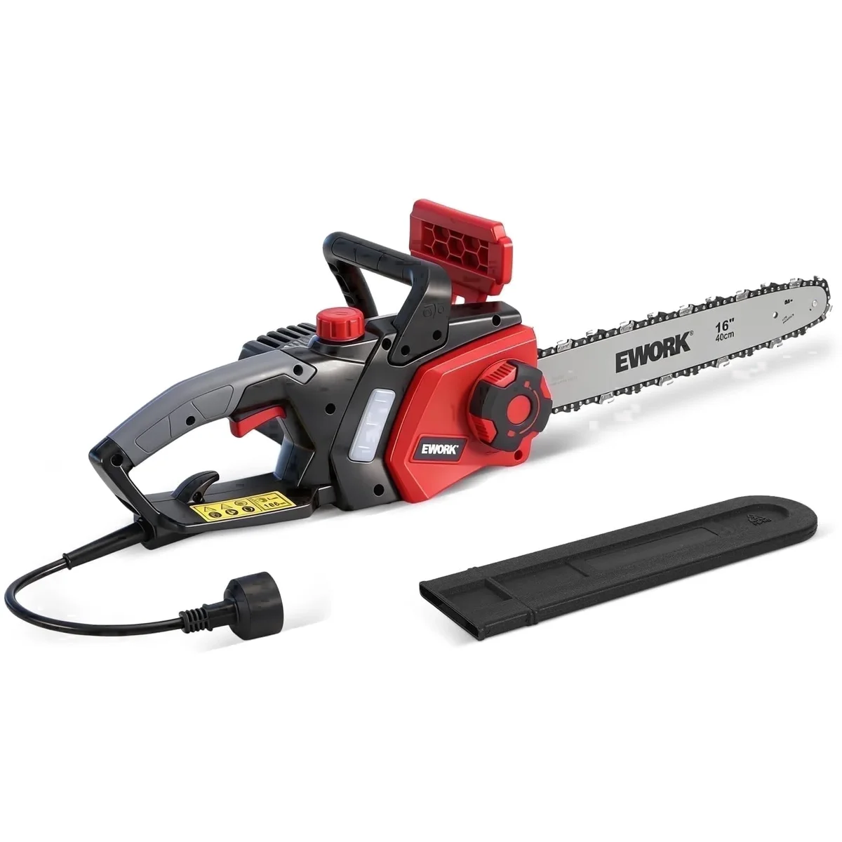 EWORK Electric Chainsaw Corded 16-Inch 15 Amp Electric Chain Saws, Corded Chainsaw with Tool-Free Chain Tension, Auto Oiling, Low Kickback, Elect 4483
