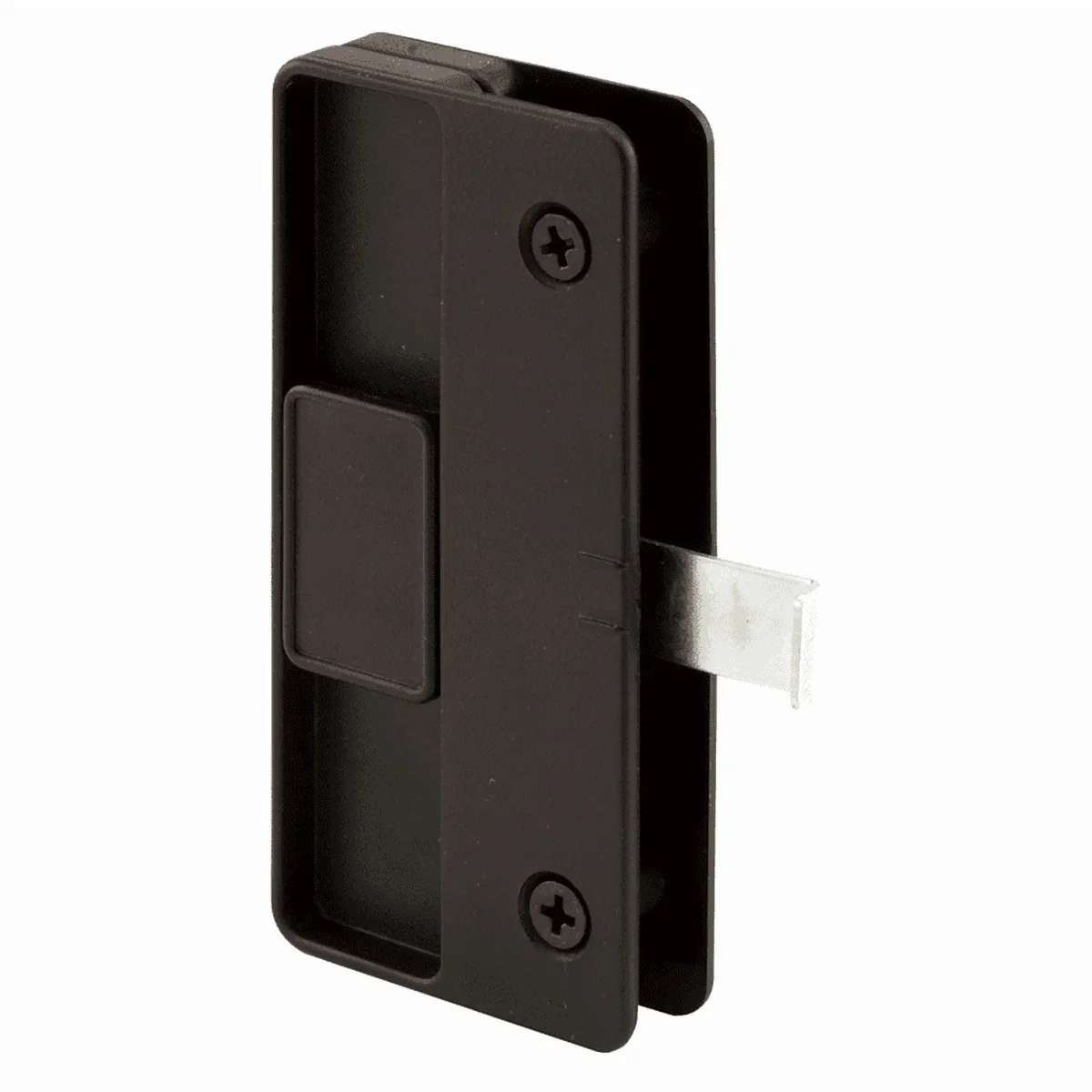 Prime-Line Sliding Screen Door Latch and Pull, 3 in. Hole Center, Black Plastic 6862