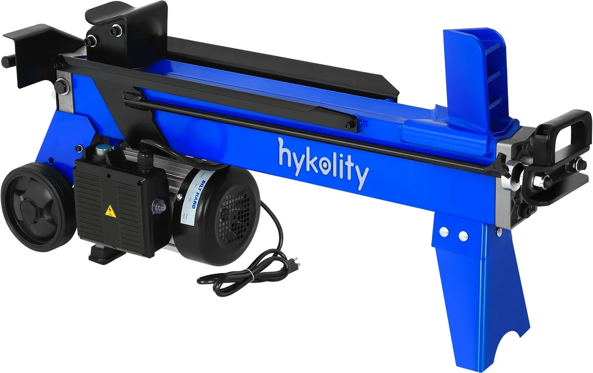 Hykolity 6.5 Ton Electric Log Splitter,  15A Motor with Hydraulic Ram Firewood Splitting for Forestry Harvesting 7423