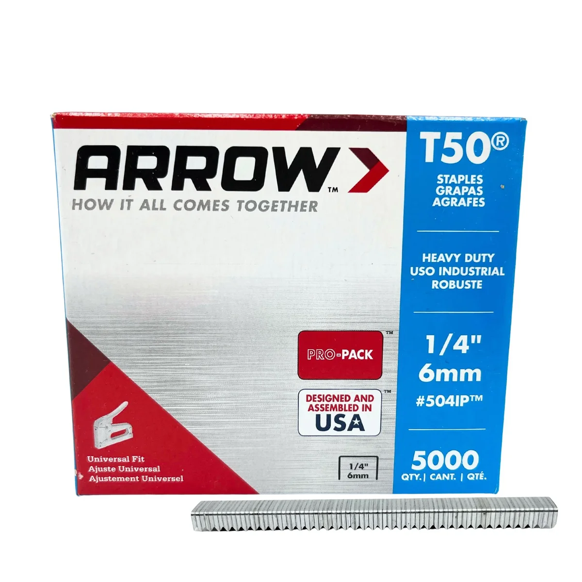 Arrow Fastener 504IP T50 Staples, 1/4" 0728