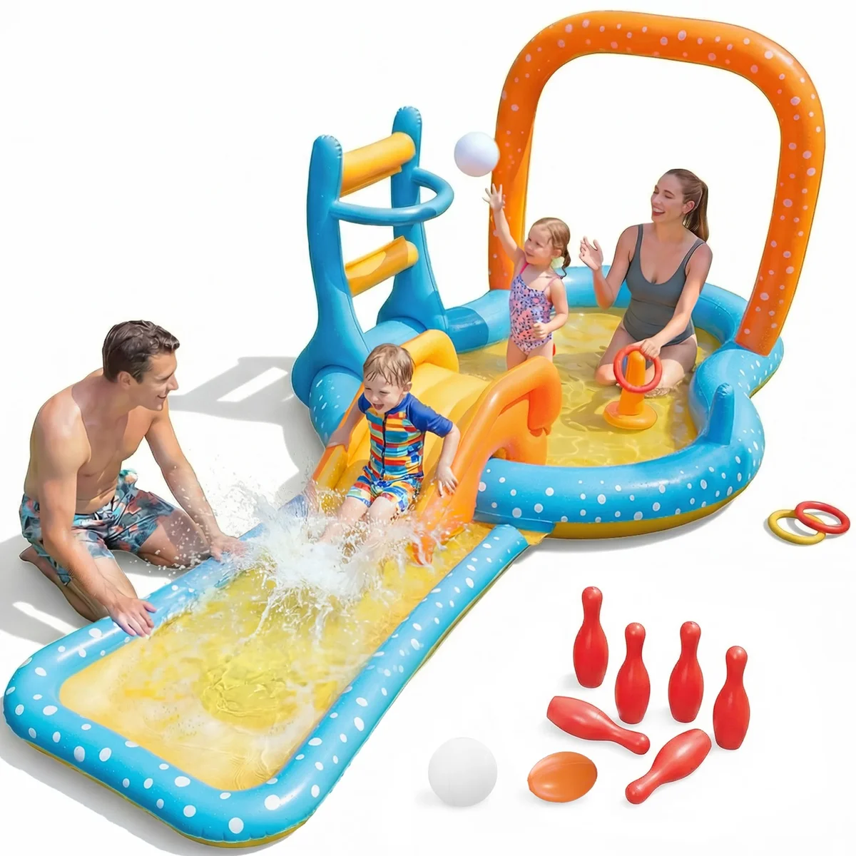Sable Inflatable Pool, Rectangular Swimming Pool for Toddlers, Kids, Family, Above Ground, Backyard, Outdoor 5301