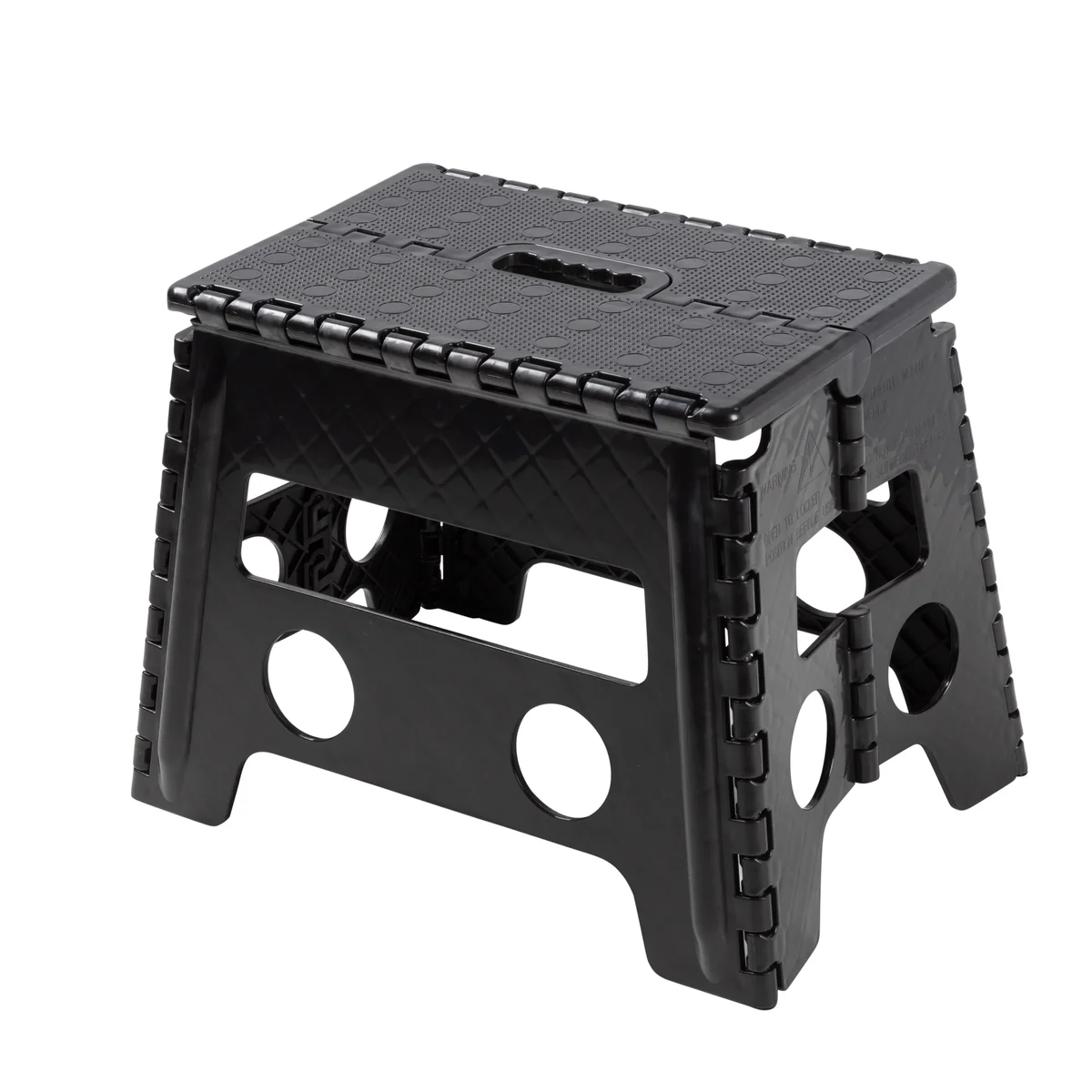 Mainstays One Step Folding Step Stool, Black Plastic 6130
